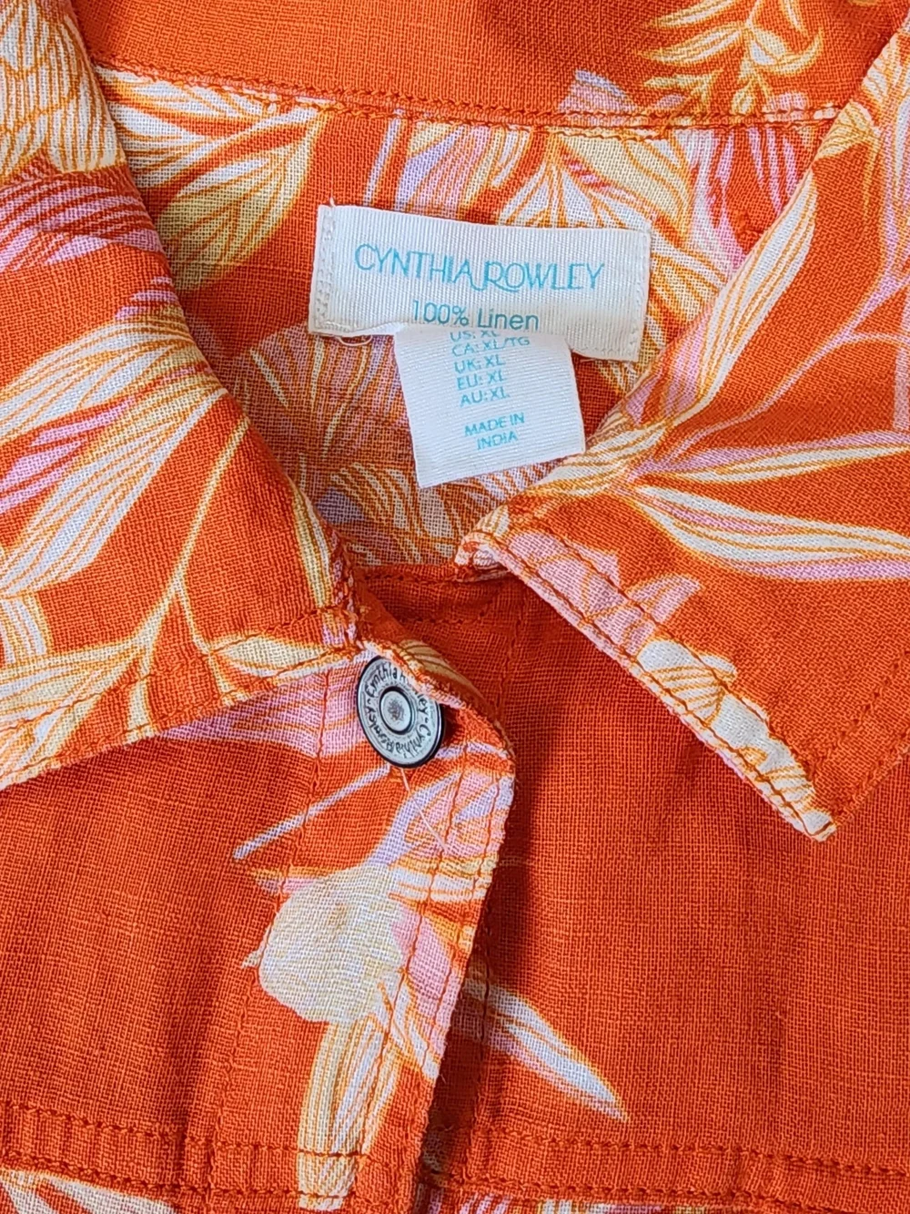 Cynthia Rowley Orange Floral Button-Front Jacket